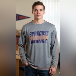 Russell Athletic Syracuse Football Orange Men's Gray Long Sleeve Shirt Size 2XL